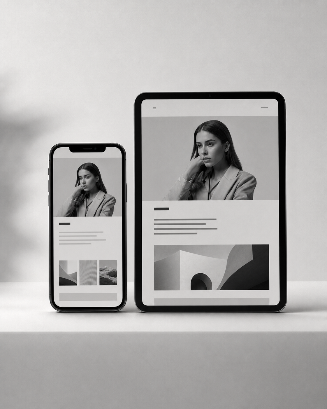 Responsives Website-Mockup fuer das Pseudoprojekt Nordline Architecture