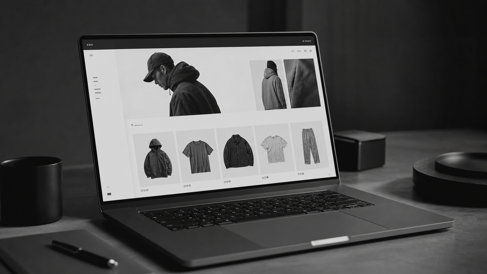 E-Commerce-Mockup fuer das Wwear Studio Projekt