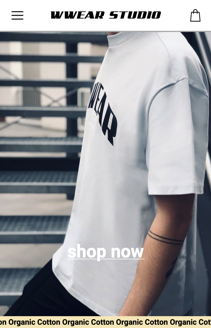 Screenshot des Wwear Studio Onlineshops